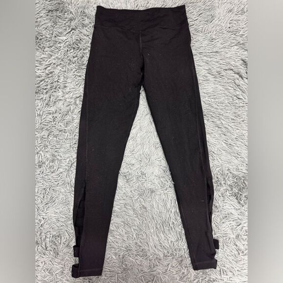 EXPCORE Black High-Waisted Leggings with Bow Accents Size Medium - Picture 1 of 7